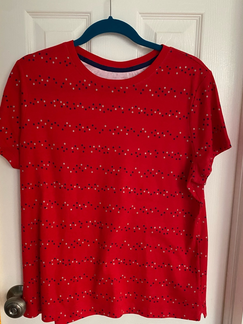 Westbound patriotic shirt.  Red, Silver & Blue Stars. Size Large.